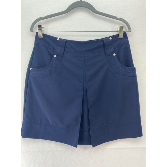 Swing‎ Bette & Court Navy Blue Box Pleat Golf Stretch Navy Skort Sz 8 - Picture 1 of 7